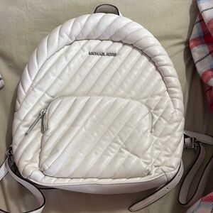 Michael Kors White Quilted Backpack